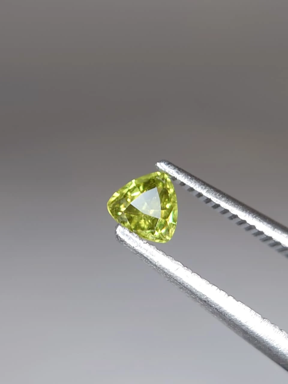 0.2ct Trillion Faceted Natural Demantoid Garnet from Pakistan — view 5